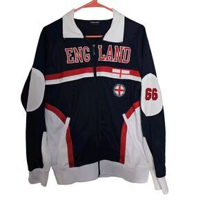 England Football Athletic Sports Jacket Mens Size Medium Soccer Fast Ship